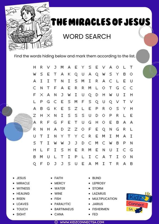 The Miracles of Jesus - Word Search